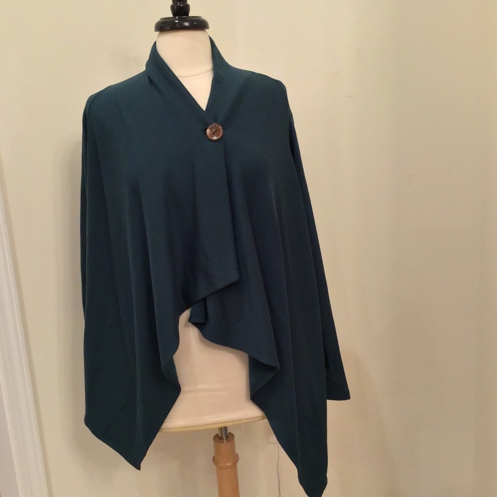 Bobeau One Button Fleece Wrap Cardigan NWOT
